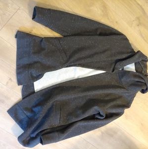 Loft speckled open hooded sweatshirt cardigan